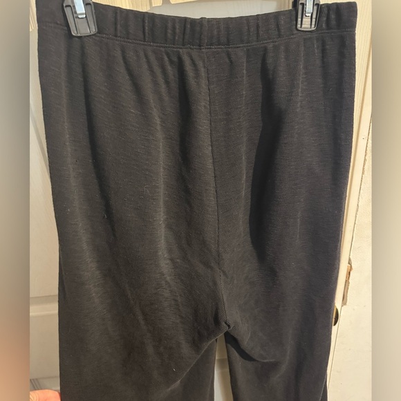 EILEEN FISHER Women's Wide Straight Leg Elastic Waist Pants size Small Black - Picture 8 of 15